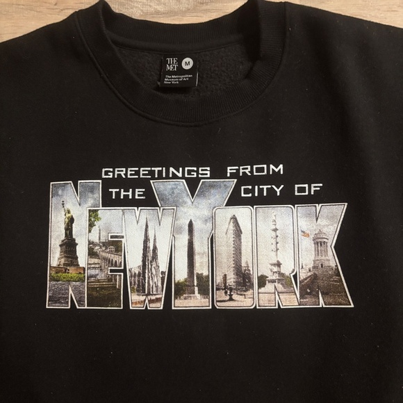 The Met Greetings From New York City Crewneck Sweatshirt Medium Black - Picture 5 of 7